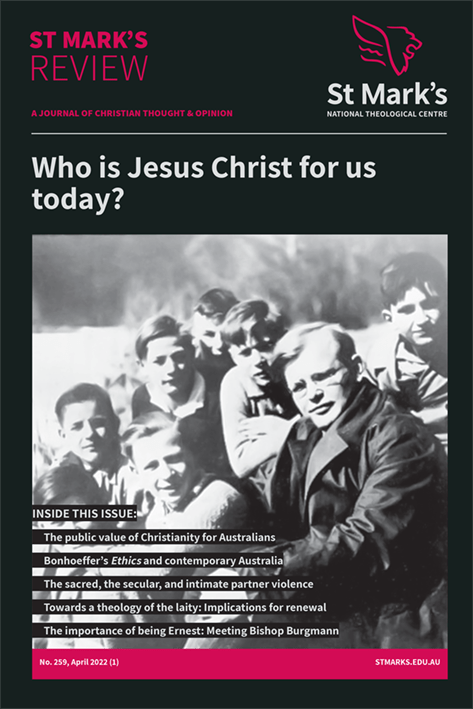 Front Cover SMR #259 Title: "Who is Jesus Christ for us today?" Image: Dietrich Bonhoeffer and young confirmands in 1932m 1930s