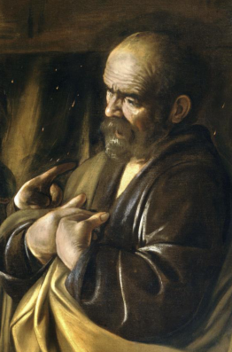 The Denial of Saint Peter by Caravaggio, 1610. Metropolitan Museum of Art, New York City